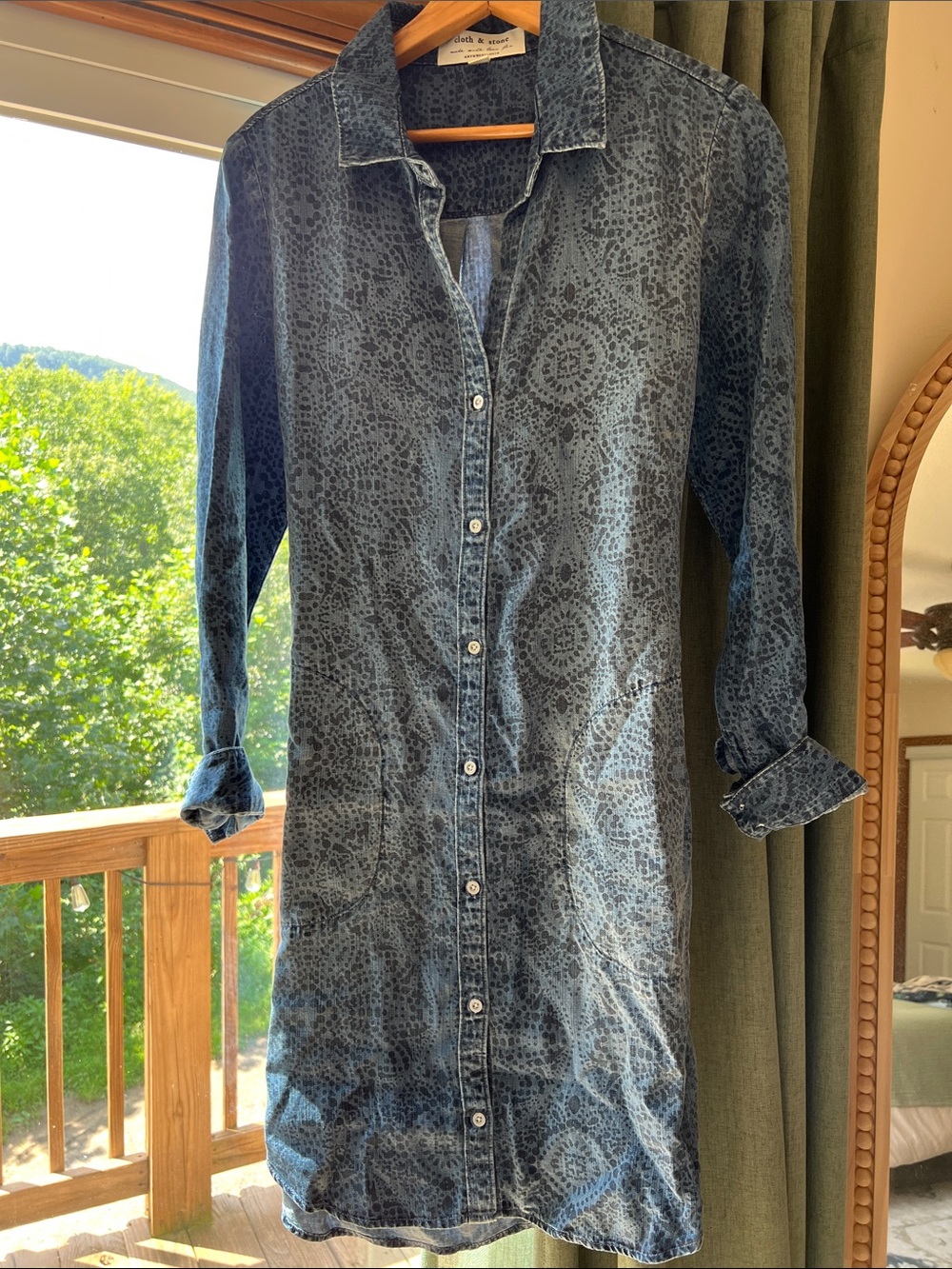 Anthropologie collar denim dress